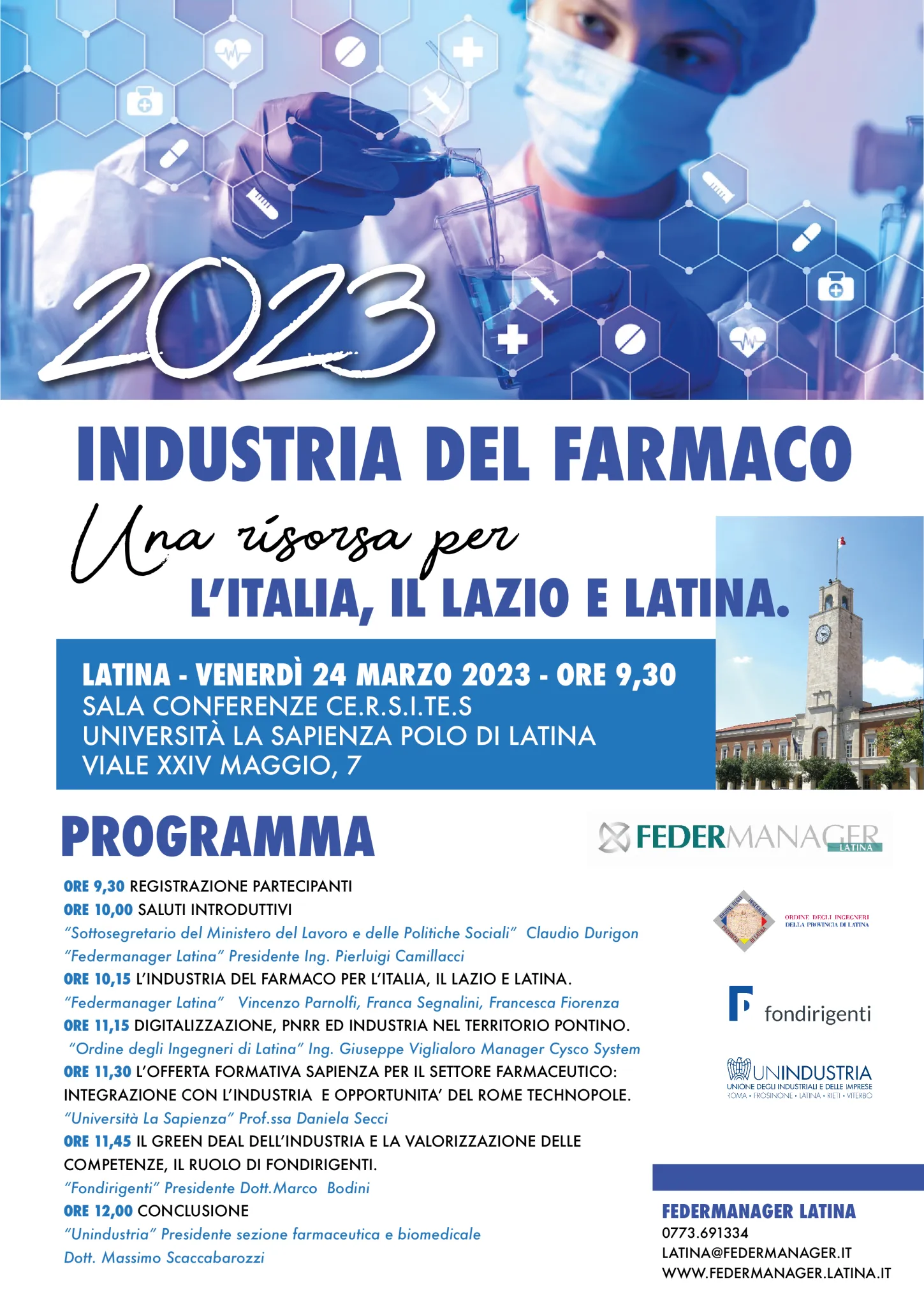 Federmanager: convegno a Latina il 24 marzo