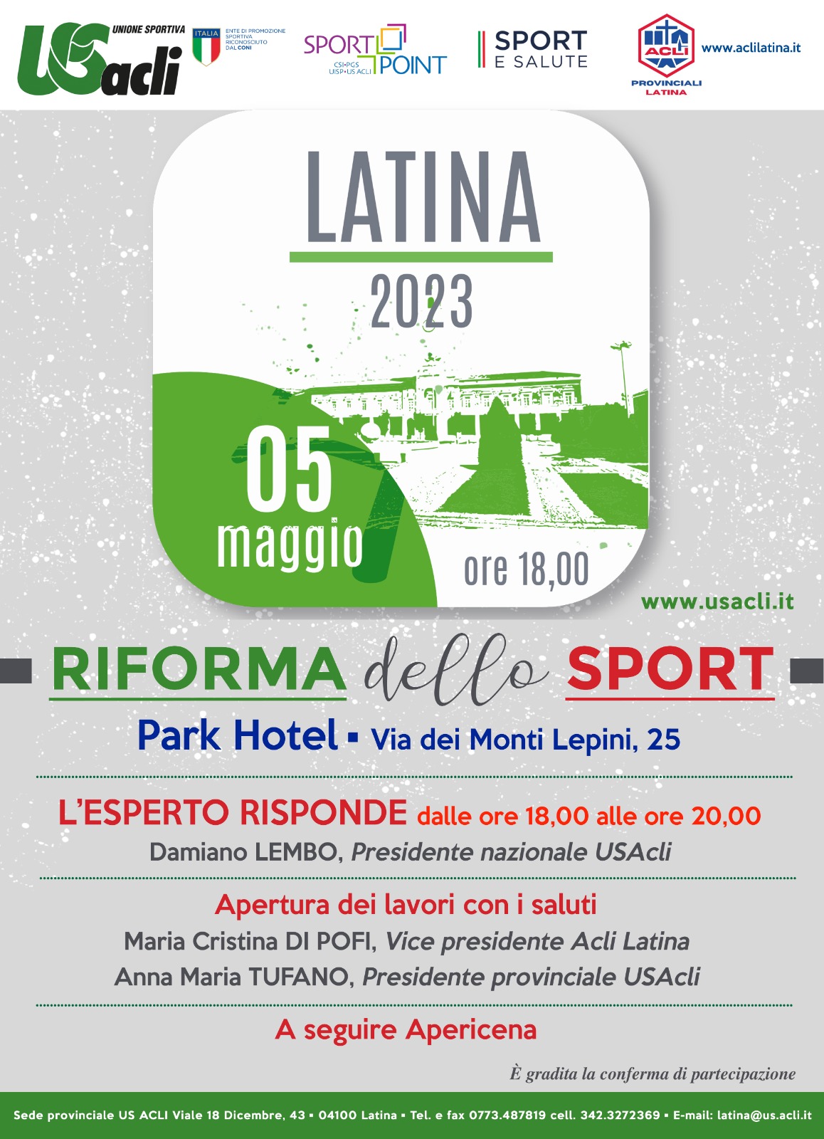 UsAcli Latina, convegno riforma dello Sport