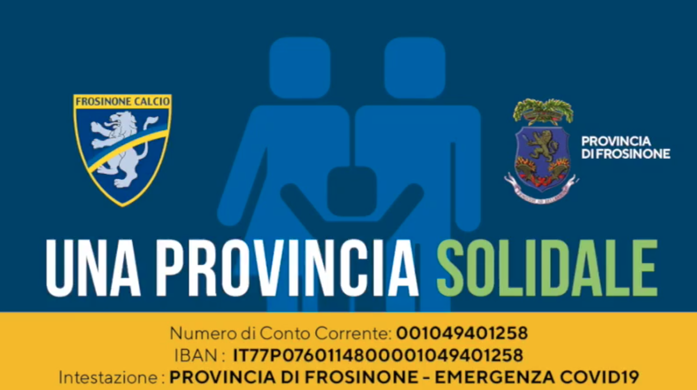 Il Frosinone aderisce a Provincia Solidale